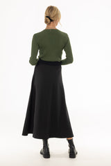 Black Zipper Maxi Skirt