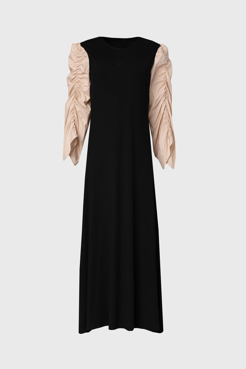 Black and Bone Colorblock Maxi Dress