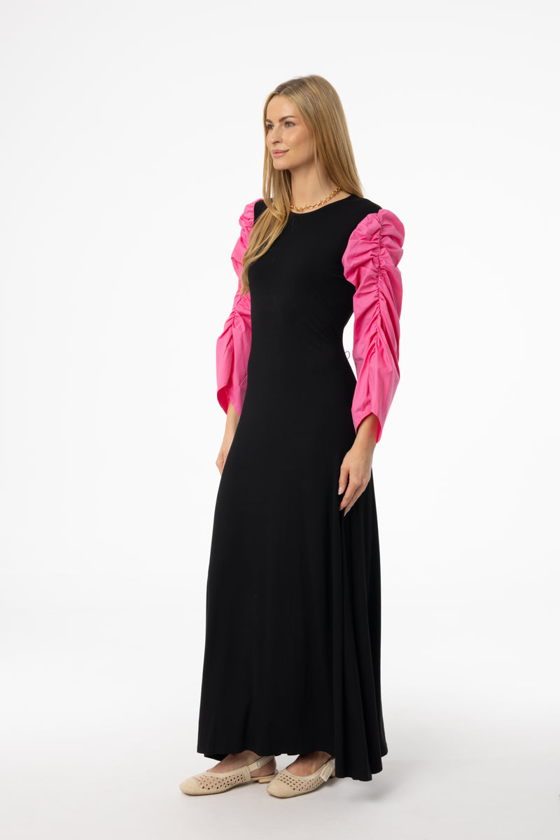 Black and Pink Colorblock Maxi Dress BLANK Black and Pink Colorblock Maxi Dress BLANK