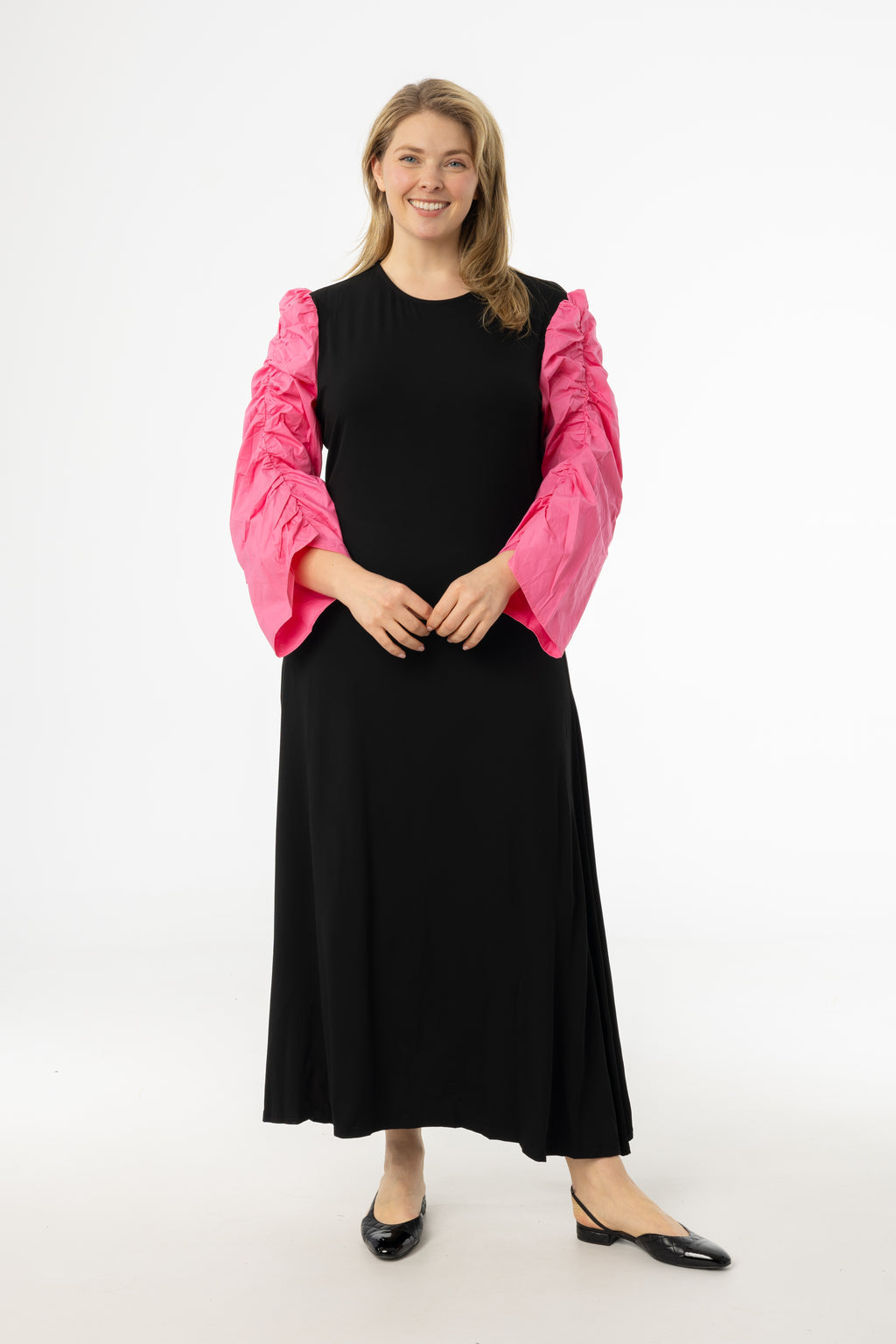 Black and Pink Colorblock Maxi Dress BLANK Black and Pink Colorblock Maxi Dress BLANK