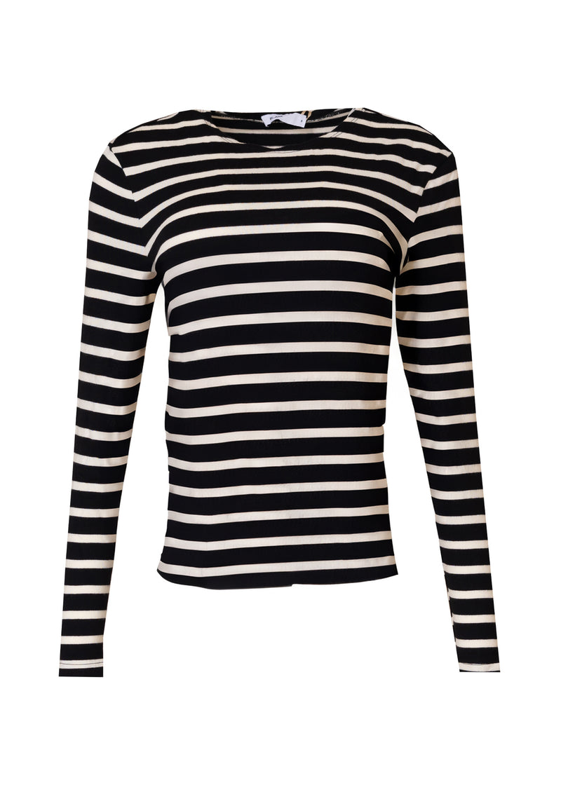 Black and White Striped Knit Top