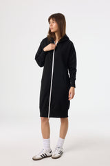 Black and White Zipper Sweatshirt Dress