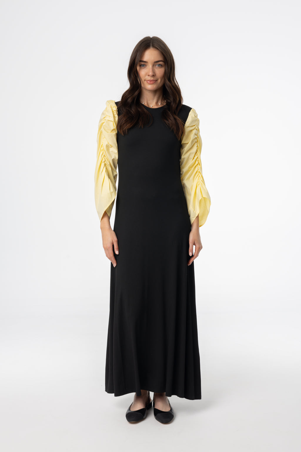 Black and Yellow Colorblock Maxi Dress BLANK Black and Yellow Colorblock Maxi Dress BLANK