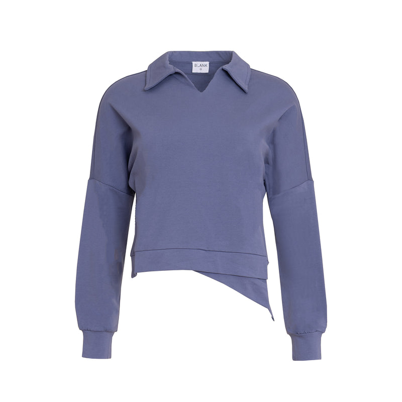 Blue Asymmetrical Sweatshirt