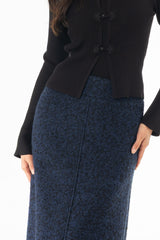 Blue Boucle Maxi Skirt