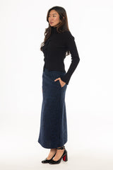 Blue Boucle Maxi Skirt