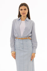 Blue Check Printed Blouse