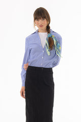 Blue Combo Blouse T-Shirt