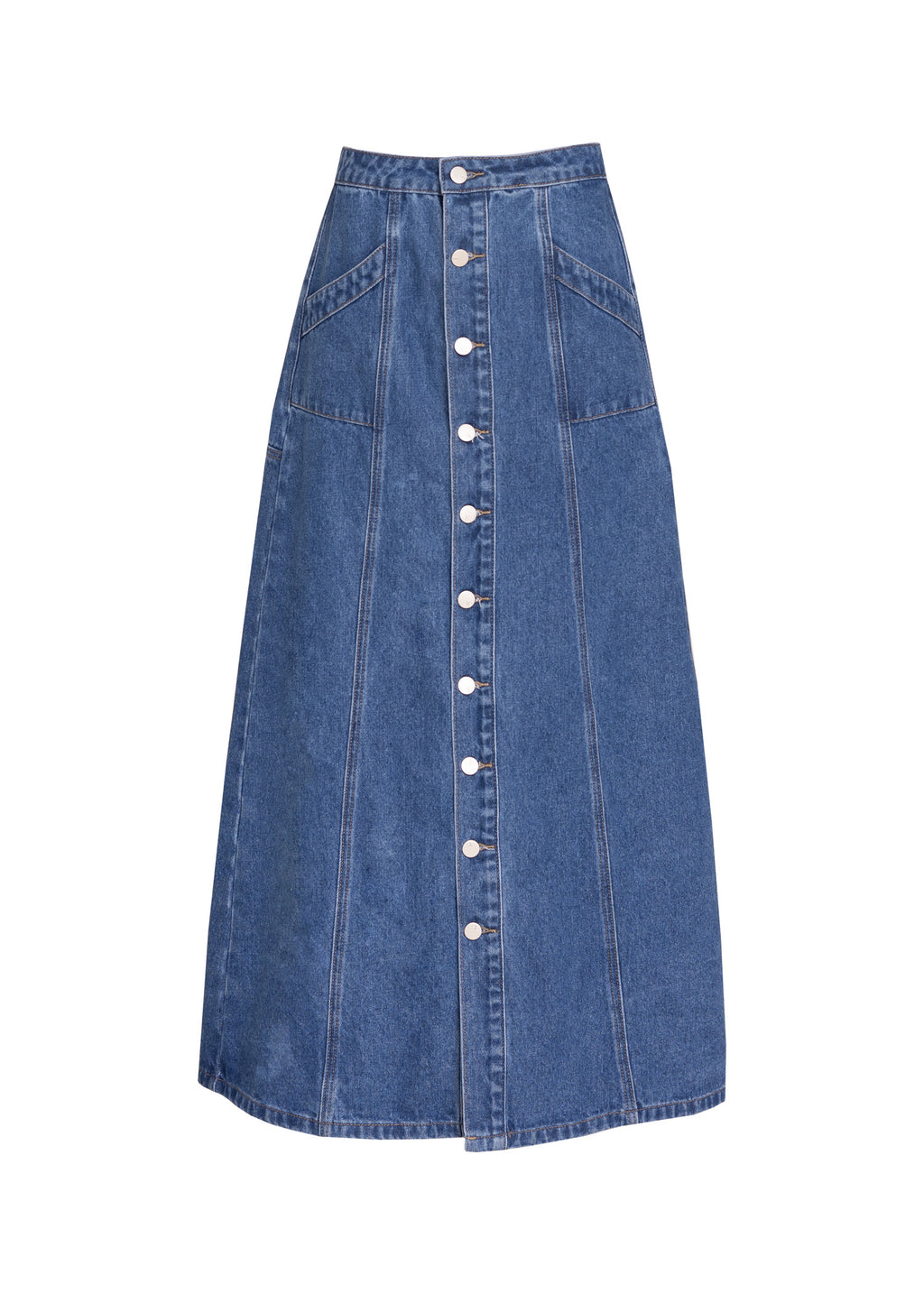 Blue Button Down Denim Skirt – BLANK