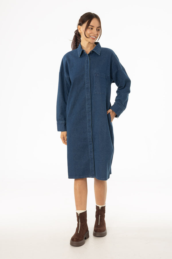 Blue Denim Shirt Dress