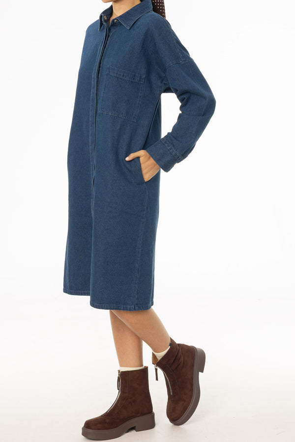 Blue Denim Shirt Dress