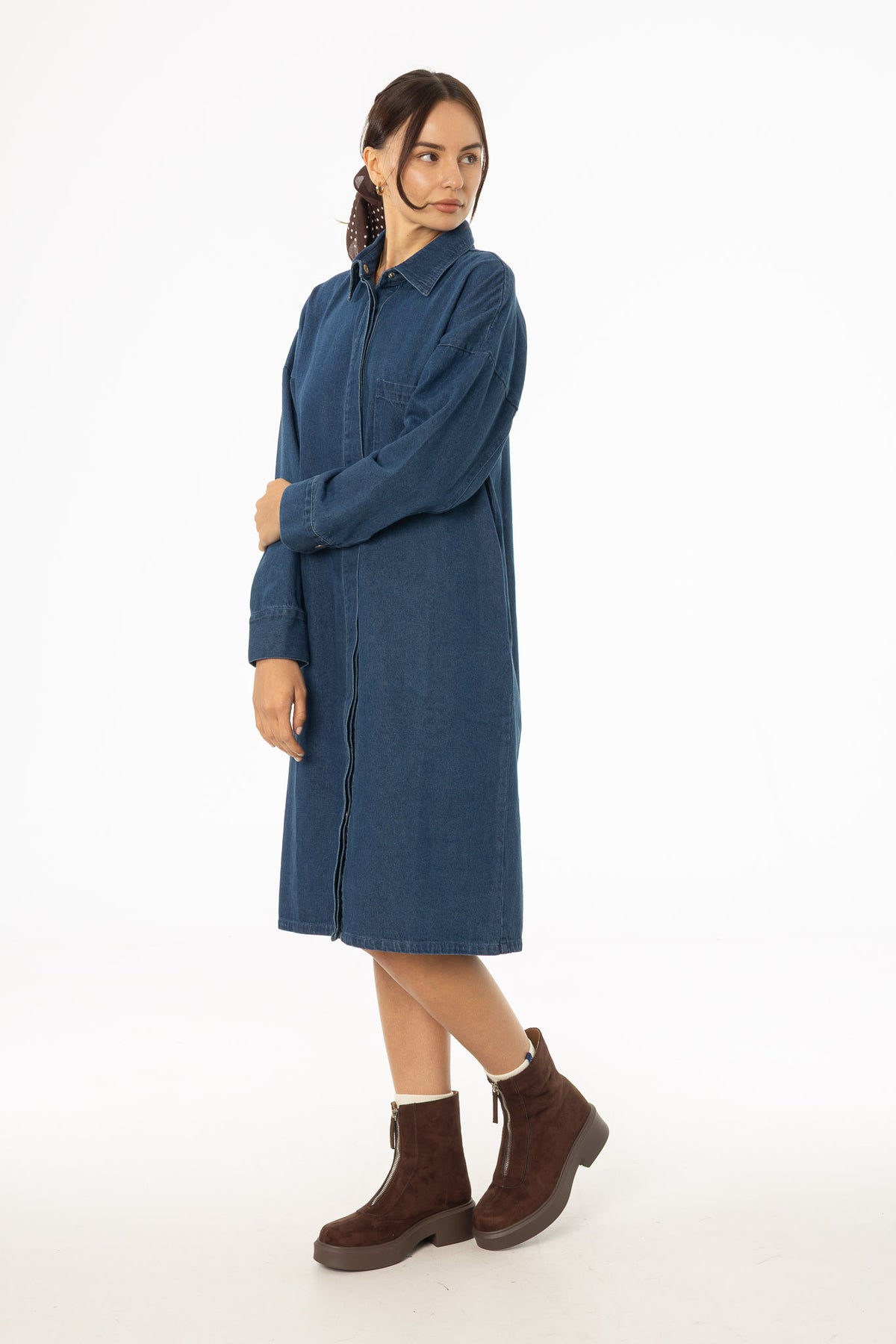 Blue Denim Shirt Dress BLANK Blue Denim Shirt Dress BLANK