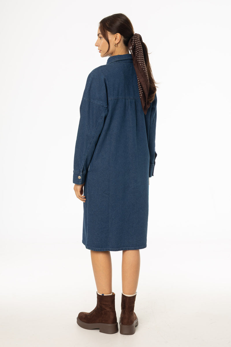 Blue Denim Shirt Dress