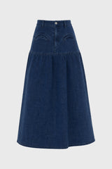 Blue Drop Waist Denim Skirt