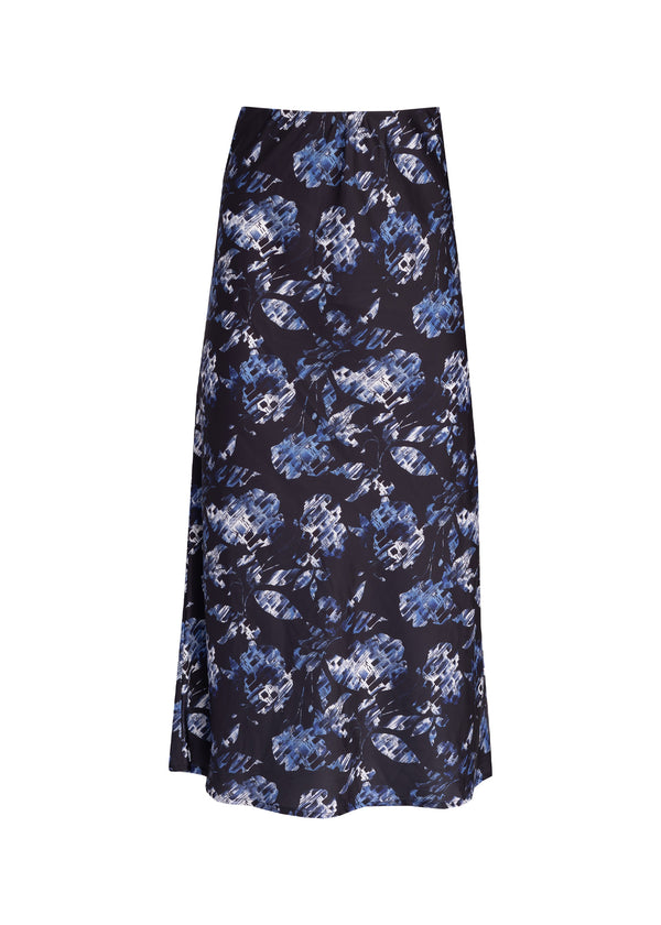 Blue Printed Slip Skirt