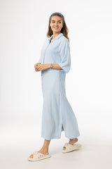 Blue Gauze Button Down Maxi