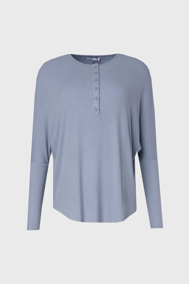 Blue Henley Dolman T-Shirt