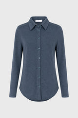 Blue Herringbone Textured Shirt