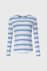 Blue Multi Striped Long Sleeve T-Shirt