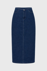Blue Soft Structure Denim Maxi Skirt