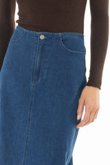 Blue Soft Structure Denim Maxi Skirt