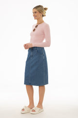 Blue Pencil Denim Skirt