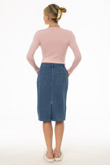 Blue Pencil Denim Skirt
