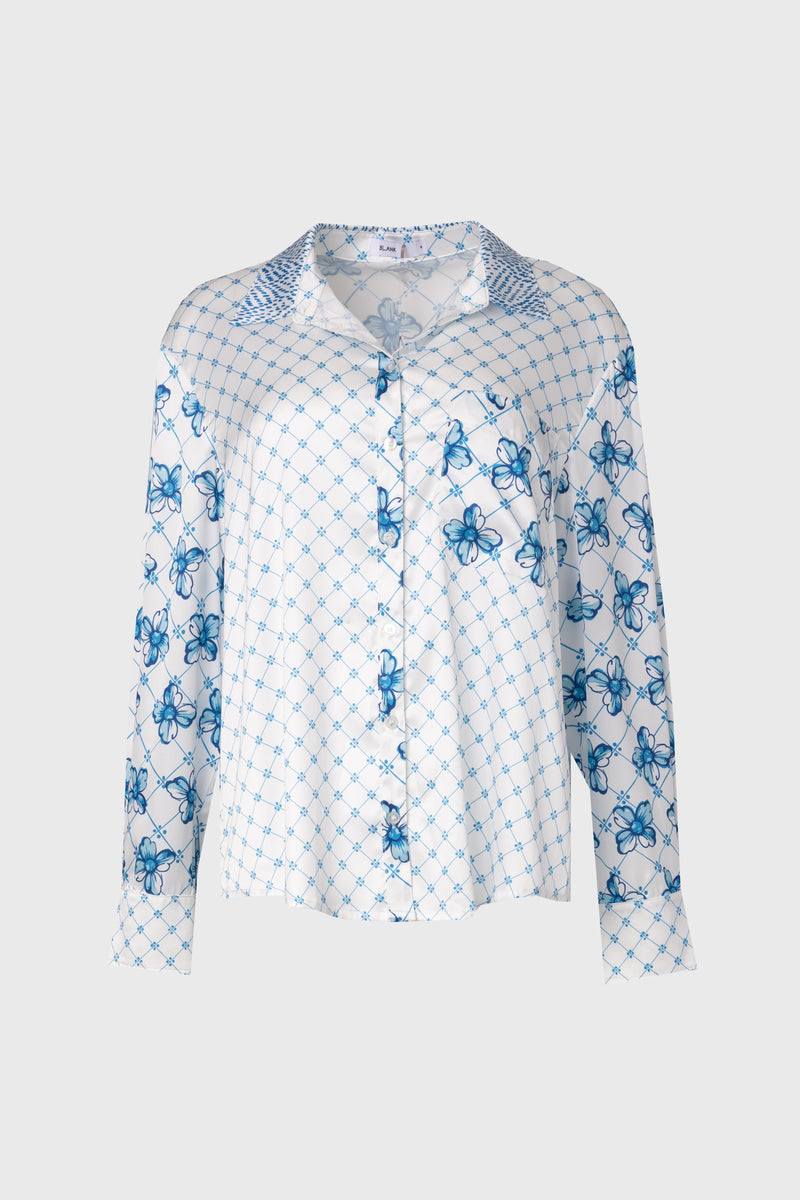 Blue Printed Blouse