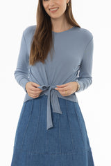Blue Ribbed Tie T-Shirt