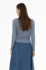 Blue Ribbed Tie T-Shirt