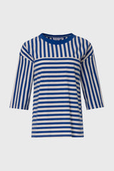 Blue Striped Contrast T-Shirt