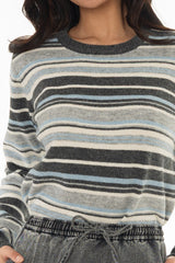 Blue Striped Knit Sweater