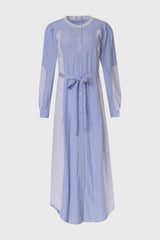 Blue Striped Pocket Shirt Dress