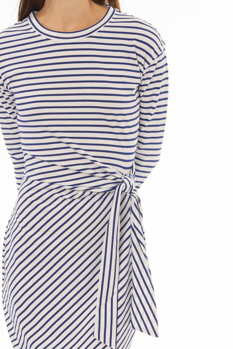 Blue Striped Tie Maxi Dress – BLANK