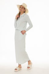 Blue Terry Maxi Skirt