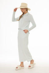 Blue Terry Maxi Skirt