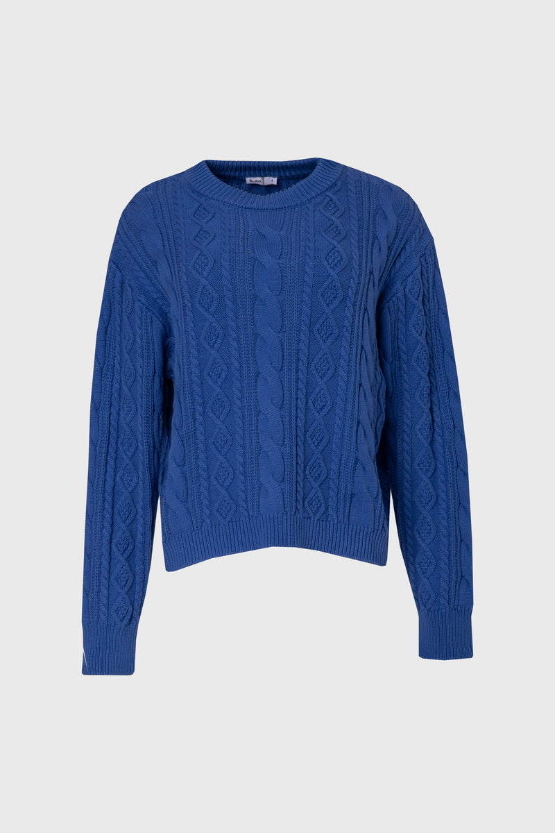 Cobalt Tri Knit Sweater