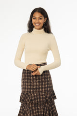 Bone Basic Ribbed Knit Turtleneck