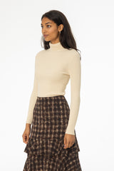 Bone Basic Ribbed Knit Turtleneck