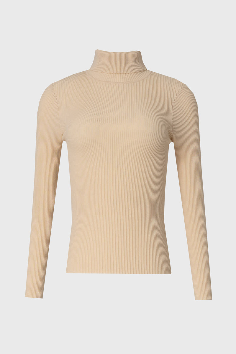 Bone Basic Ribbed Knit Turtleneck