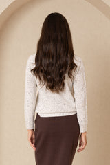 Grey Braided Speckled Sweater