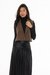 Bronze Cropped Vest Overlay