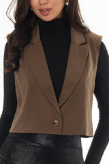 Bronze Cropped Vest Overlay