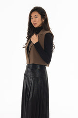Bronze Cropped Vest Overlay