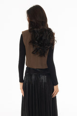 Bronze Cropped Vest Overlay