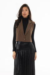 Bronze Cropped Vest Overlay
