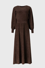 Bronze Shimmer Accordion Maxi Dress