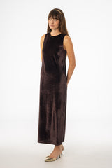 Brown Ribbed Velour Jumper