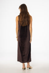 Brown Ribbed Velour Jumper