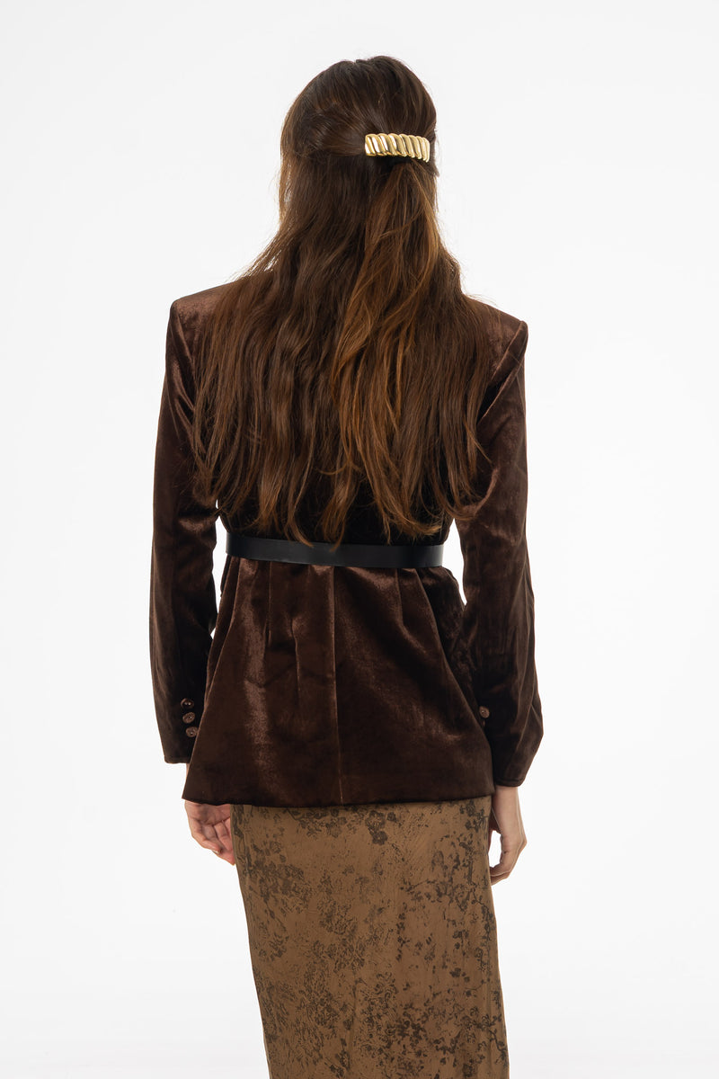 Brown Velour Blazer